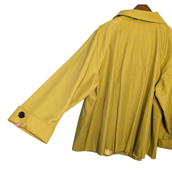 Gallery Womens Swing A-Line Coat Chartreuse 3X lined Button winter - Picture 4 of 13